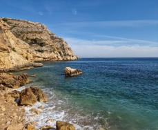 Javea north headland from restaurant terrace